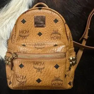 MCM | Bags | Mcm Tan Backpack With Signature Monogram And  display picture 3